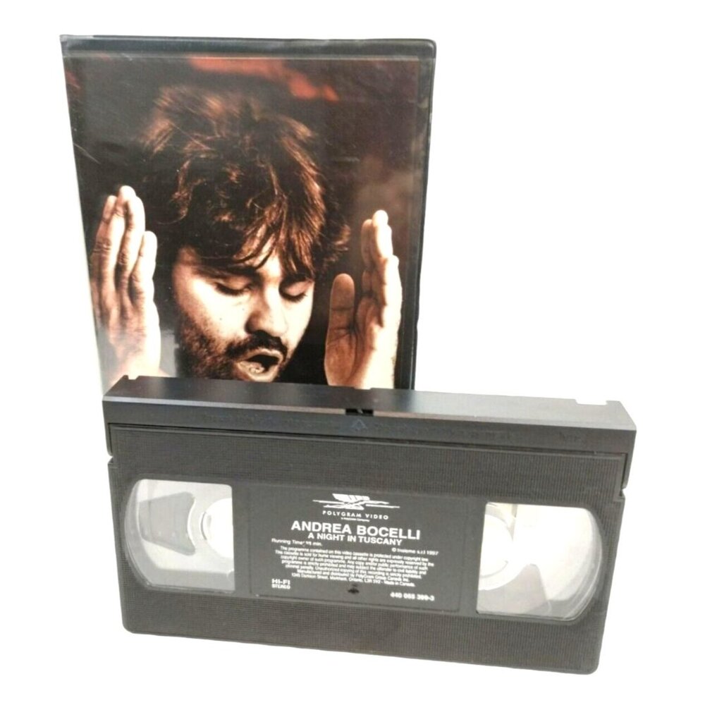 Andrea Bocelli A Night in Tuscany Operatic Tenor Vintage VHS 1997 Clamshell Case